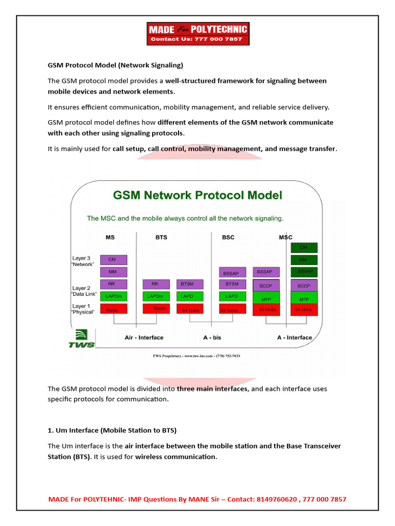 WMN GSM Protocol Model (Network Signaling) | PDF | Digital Technology ...