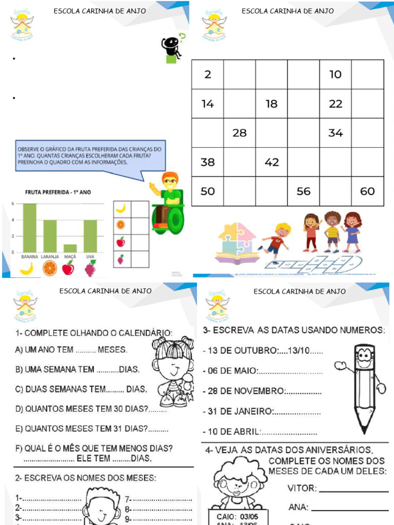 Atividades Do Caderno 1º Ano 26-08-2024 (1) | PDF | Matemática