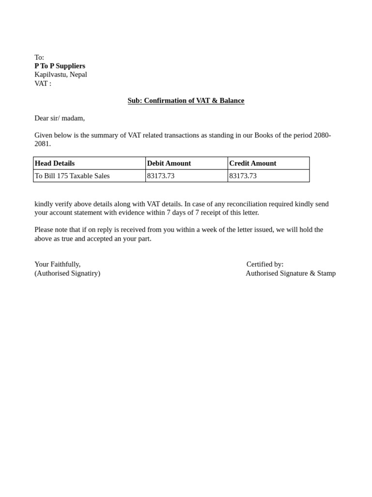 Confirmation Letter | PDF