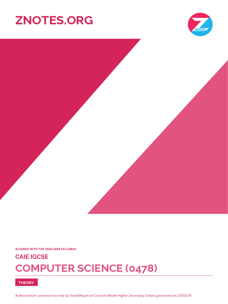 CAIE - IGCSE - Computer Science | PDF | Data Compression | Central ...
