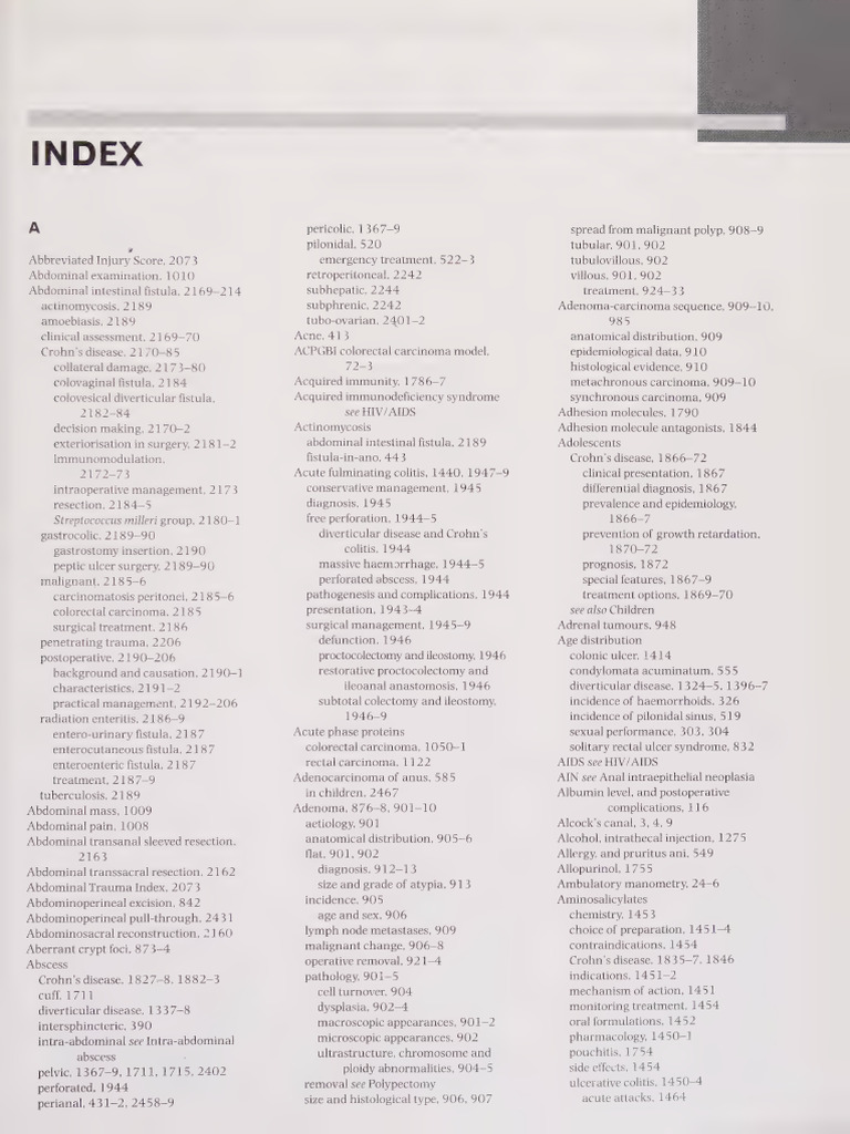 31 - Index | PDF | Colorectal Cancer | Crohn's Disease