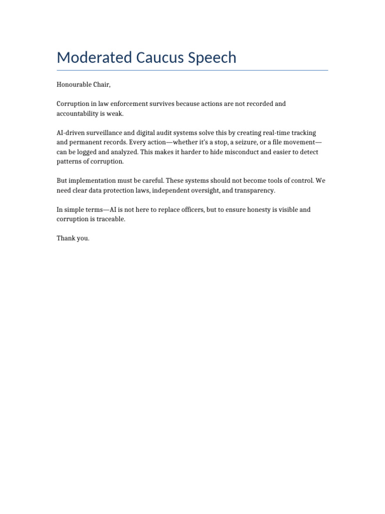 Mod Caucus Speech | PDF