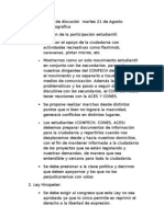 Síntesis Jornada de discusión  martes 21 de Agosto Asamblea de Geográfica