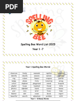 Grade 2 Spelling Bee Word List | PDF | Bees