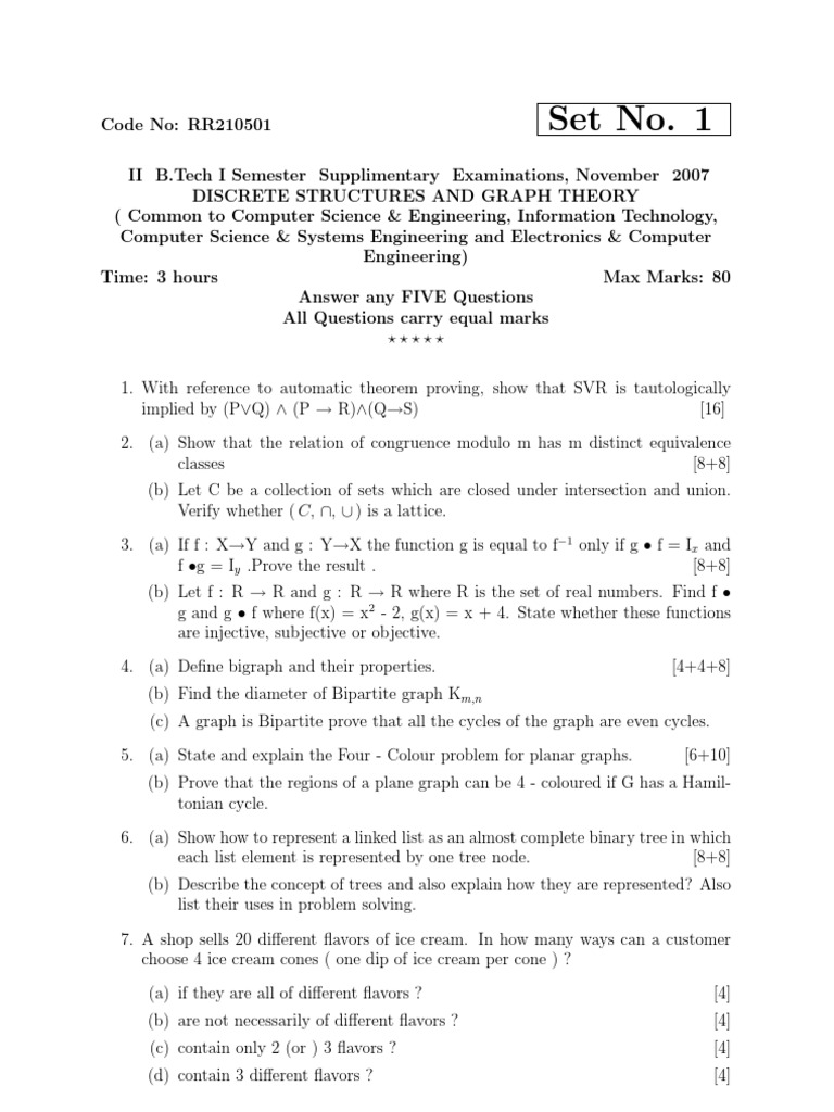 Rr210501 discrete structures and graph theory pdf discrete 
