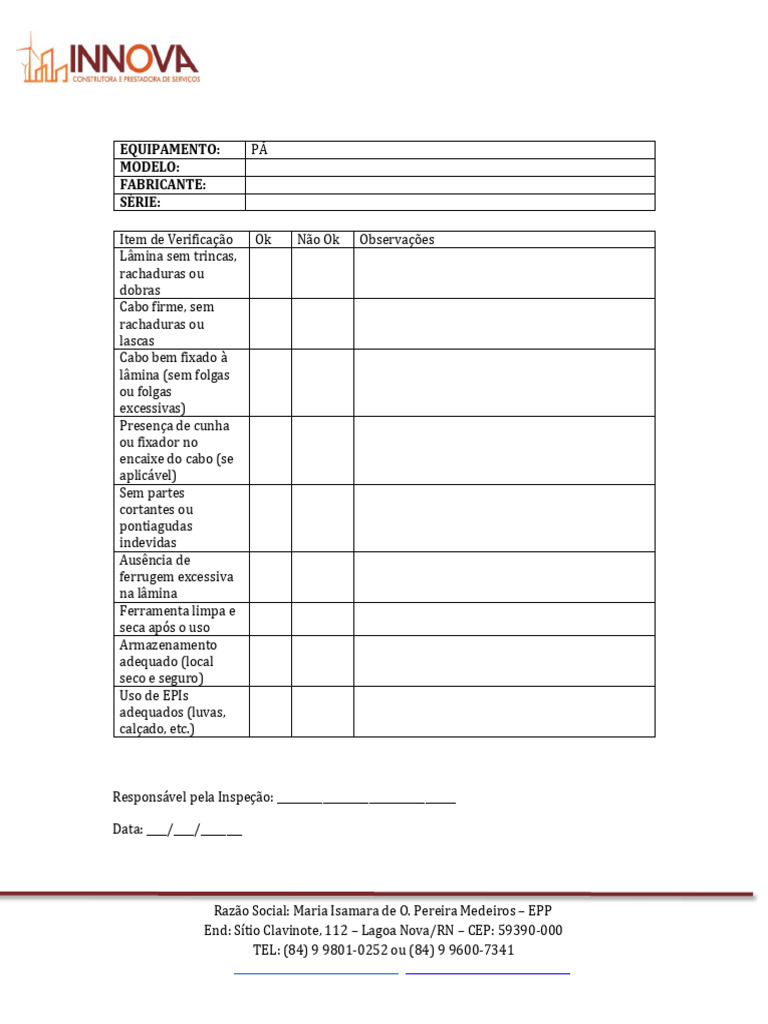 Checklist Pá | PDF