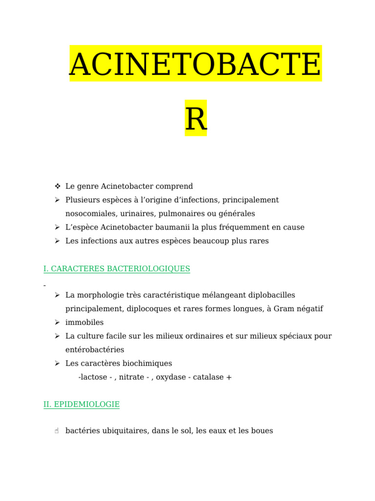 ACINETOBACTER | PDF | Infection | Maladies et troubles humains