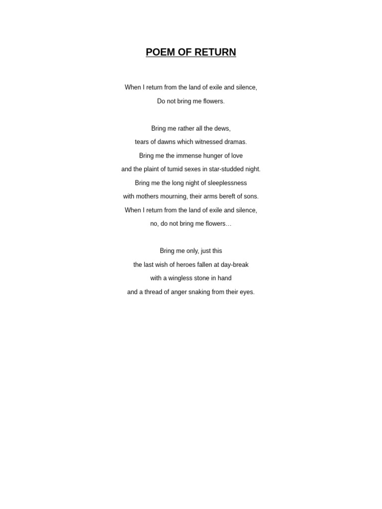 Poem of Return | PDF