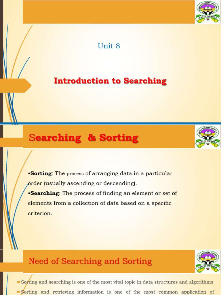 Unit 8 Notes Searching | PDF | Computer Science | Applied Mathematics