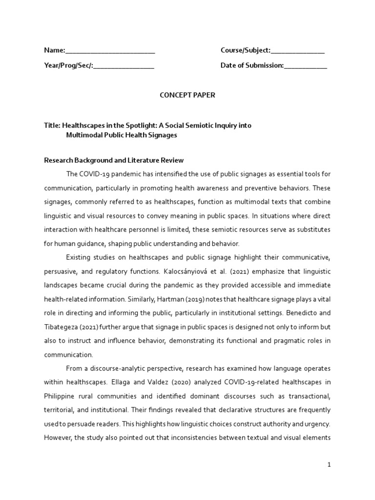 Concept-paper Sample (1) | PDF | Semiotics | Linguistics