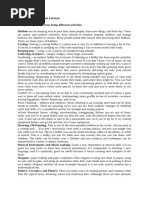 Leisure Interest Survey Checklist | PDF | Recreation | Leisure