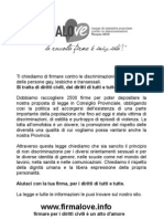 FIRMALOVE: Raccolta Firme Per Legge Contro Omofobia A Trento