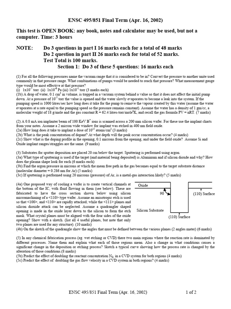 Ensc 495 2002 Final | PDF | Sputtering | Wafer (Electronics)