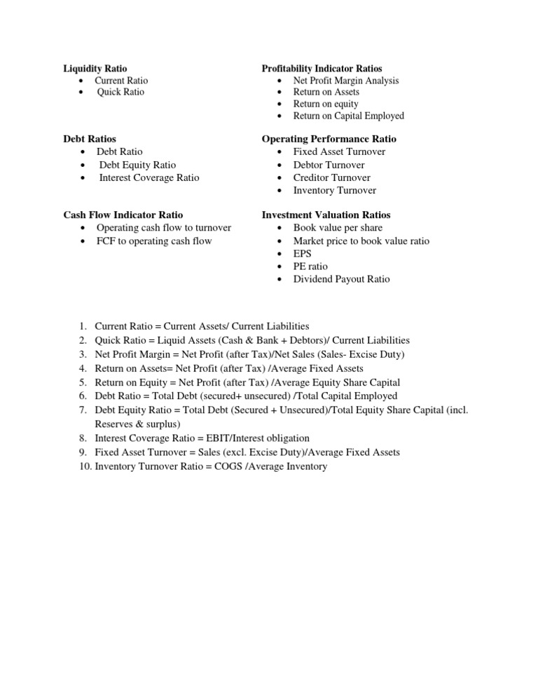 Key Financial Ratios Explained | PDF | Finance & Money Management