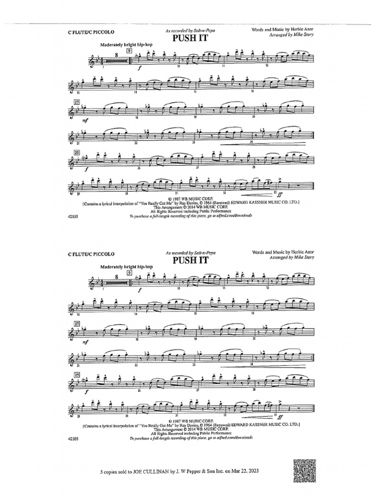 Push It - Sheet Music | PDF
