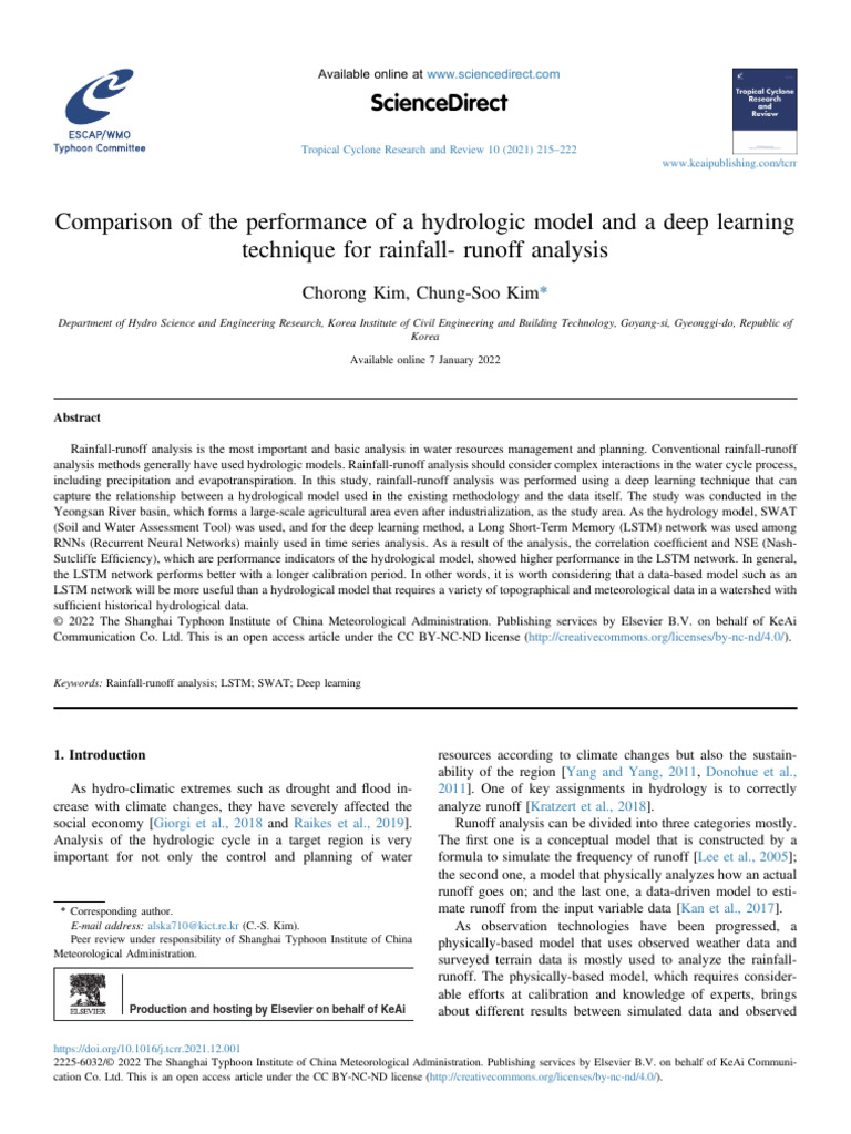 Comparison of the Performance of a Hydrologic Model and a Deep Learning ...