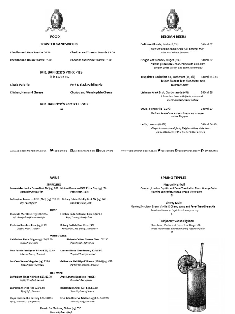 Wine MENUS BOTH SIDES 2023 | PDF | Beer | Grape