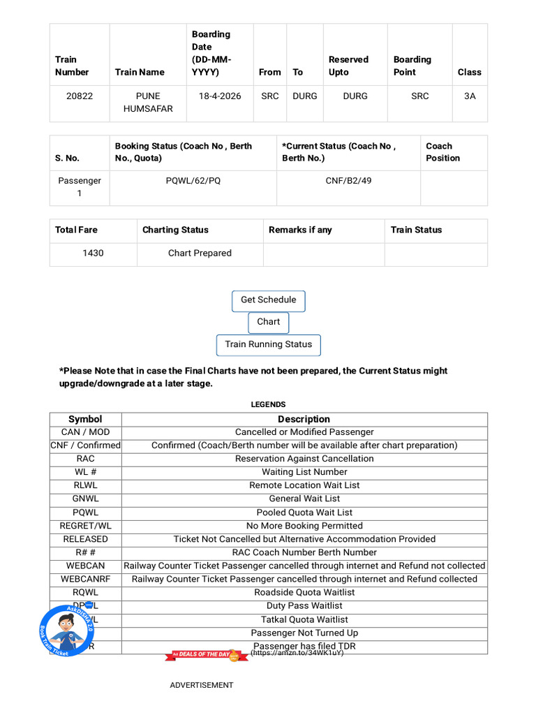 Welcome to Indian Railway Passenger Reservation Enquiry | PDF