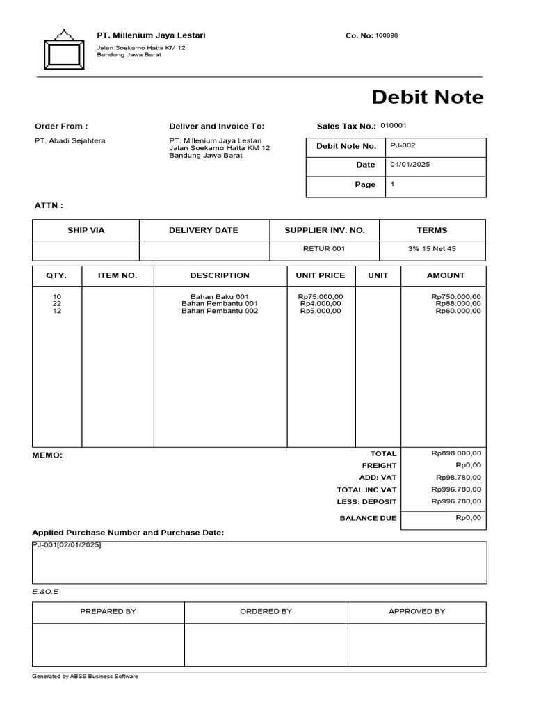 RETUR-001 | PDF | Trade | Business