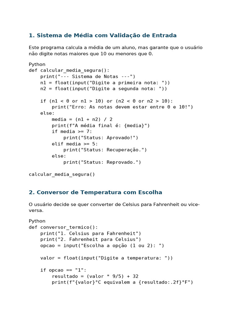 Atividades Python Intermediario | PDF