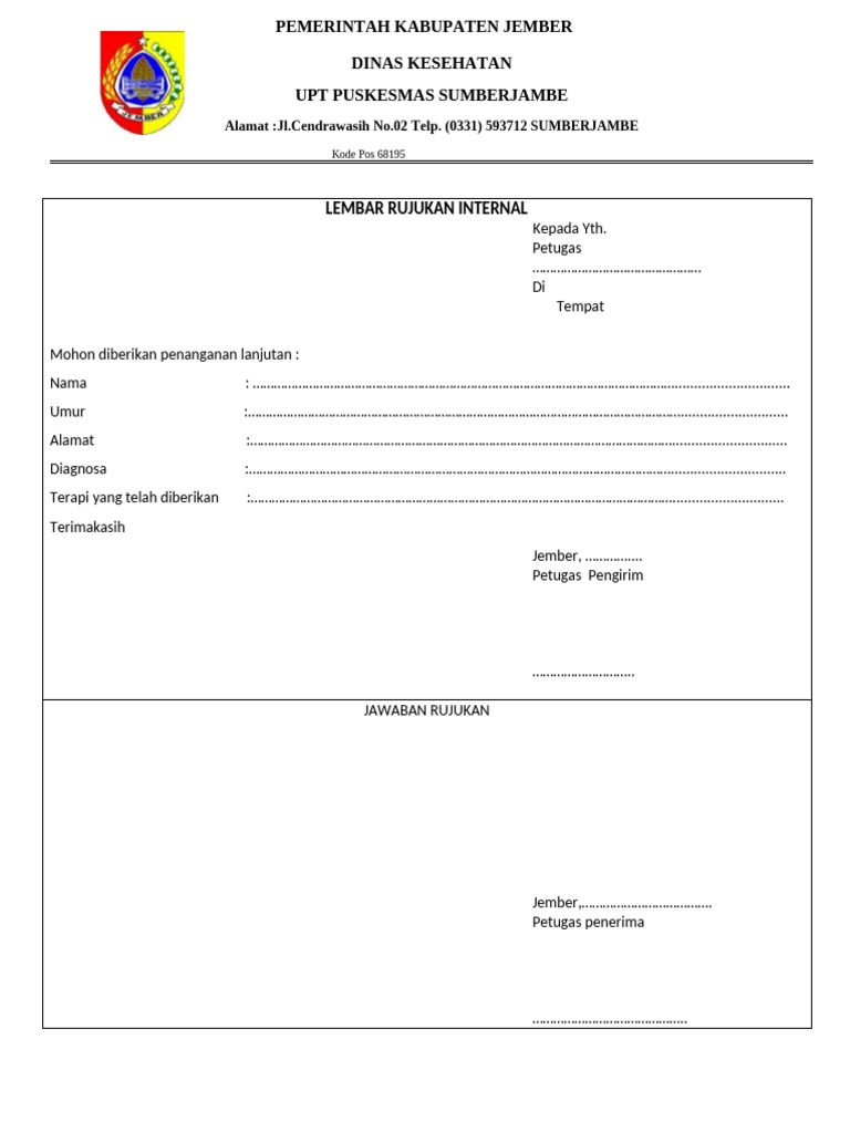 Lembar Rujukan Internal | PDF