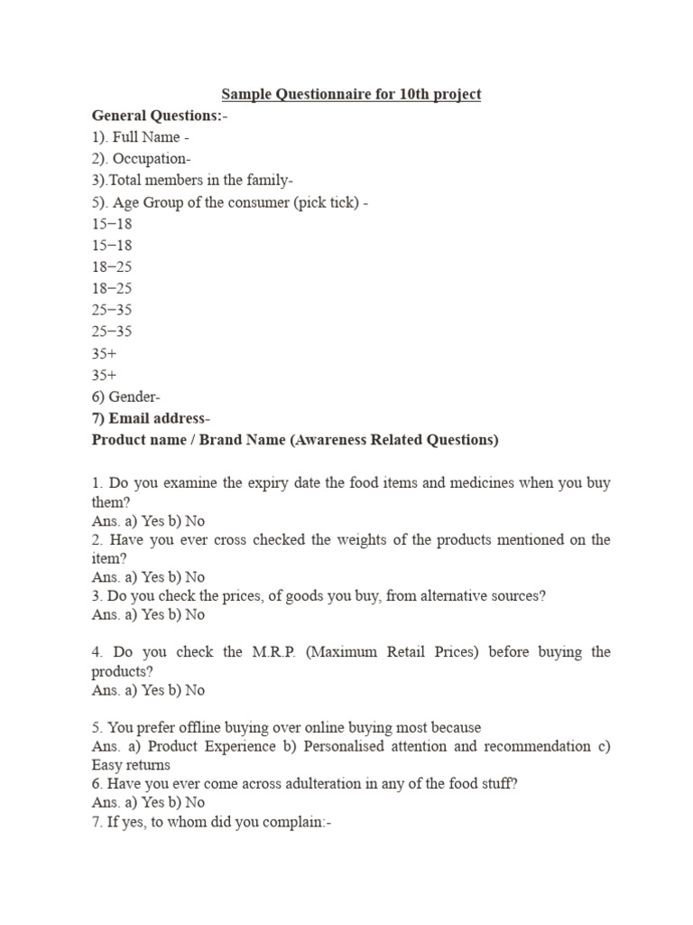 Sample Questionnaire For 10th Project | PDF | Chess | Chess Theory