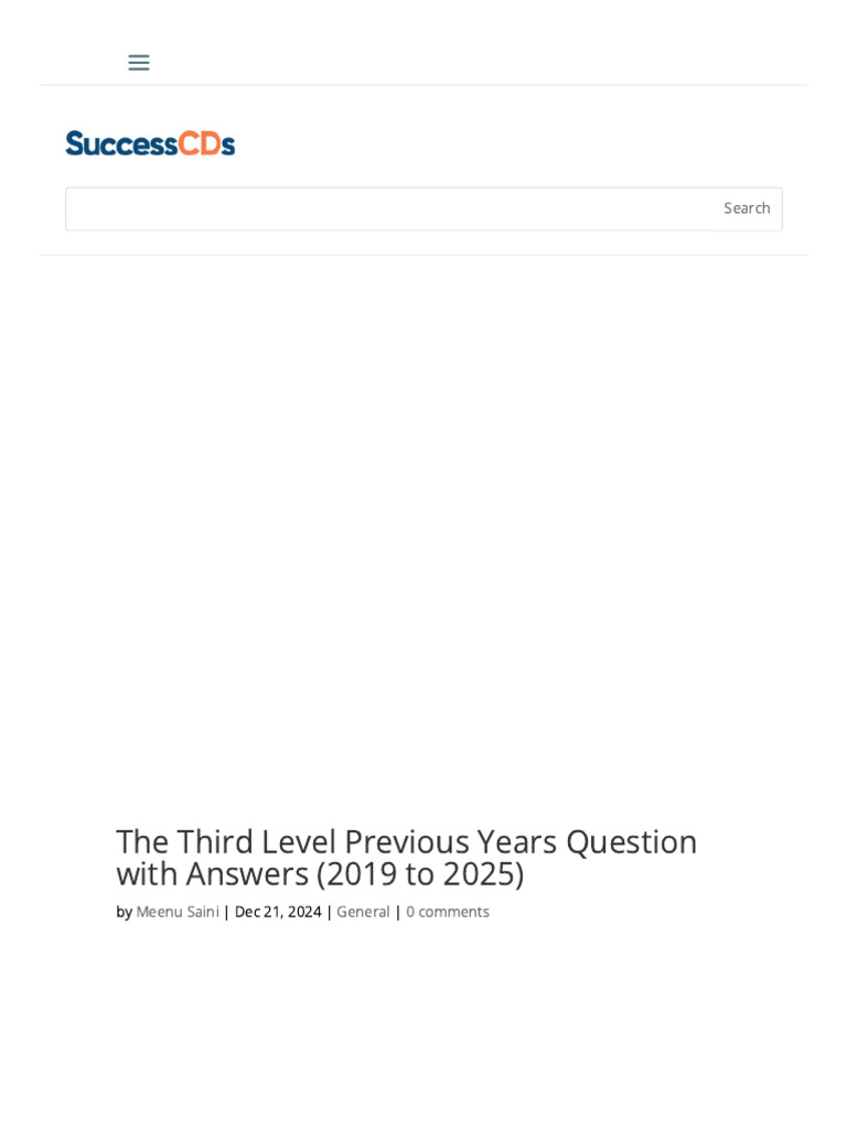 The Third Level Previous Years Question With Answers (2019 To 2025) | PDF