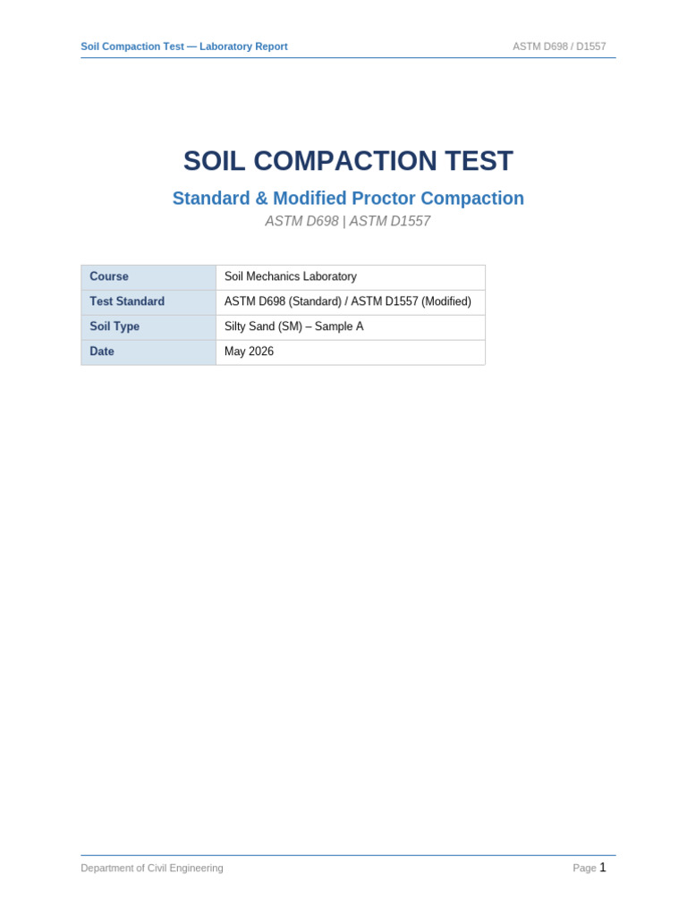Soil Compaction Test Report | PDF | Soil Science | Earth Sciences