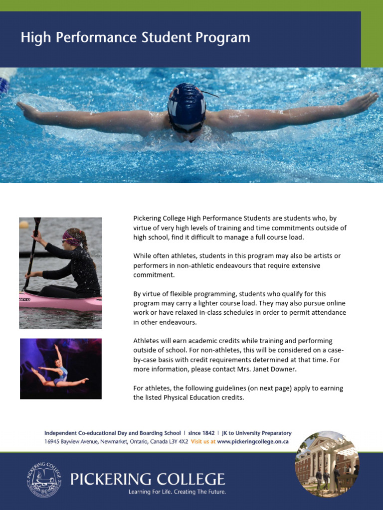 High Performance Student Athlete Program | PDF | Educational Stages