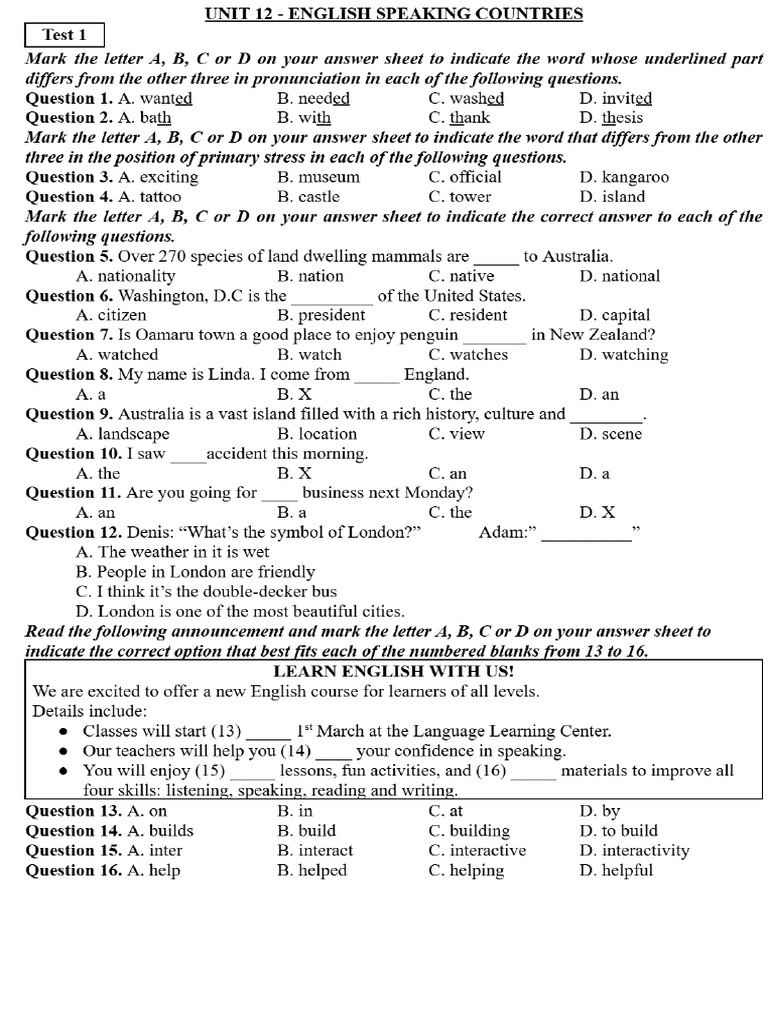 Test 01 | PDF
