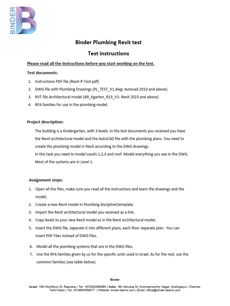 Test Instruction Revit P Test | PDF | Autodesk Revit