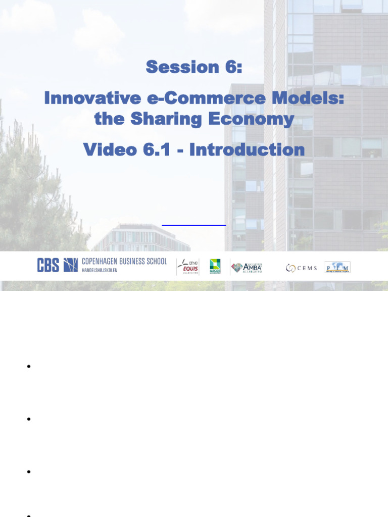 ⭐Session 6 RT - Innovative e-commerce models the sharing economy | PDF ...