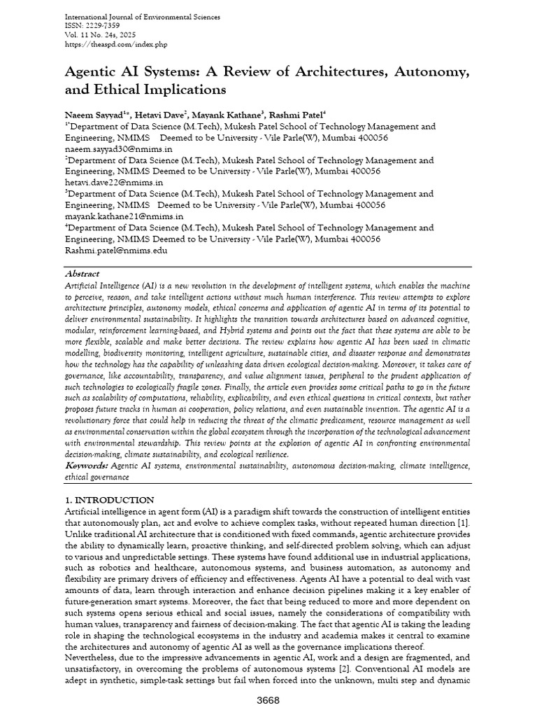 Agentic AI Systems a Review of Architectures Auton (2) | PDF ...