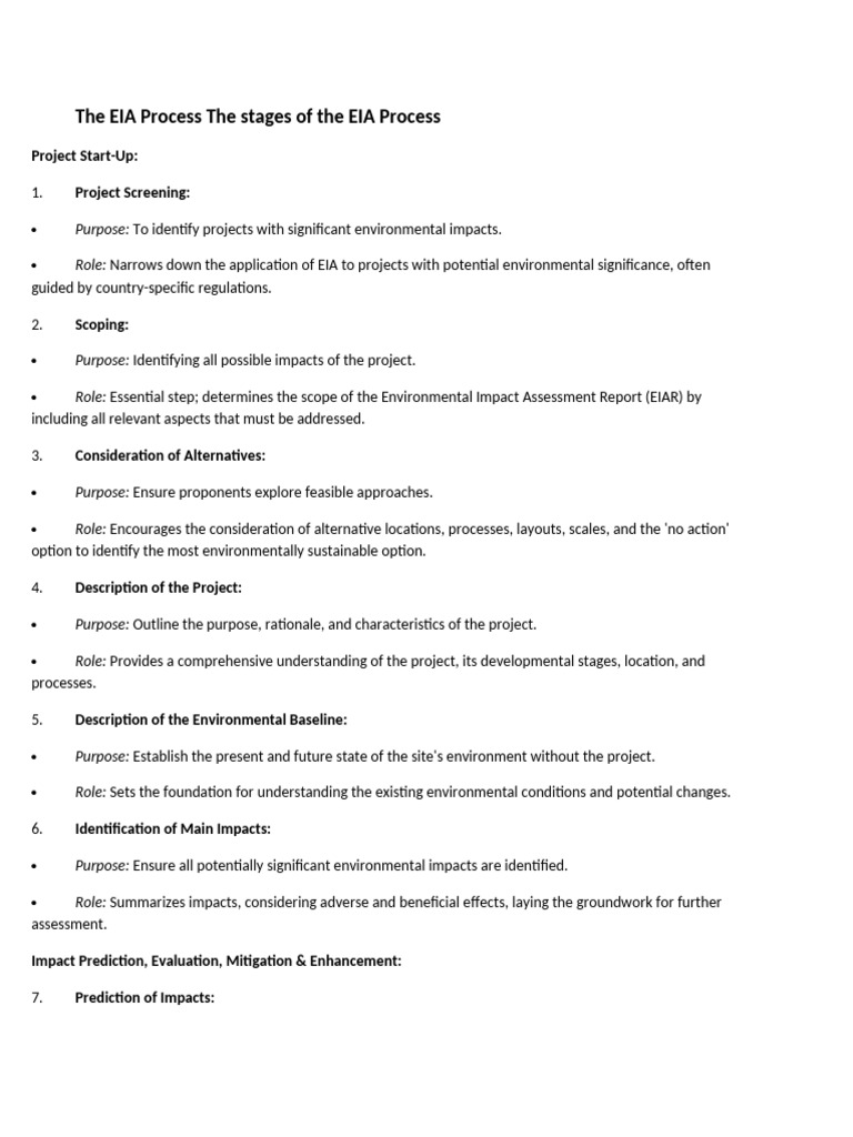The EIA Process The Stages of The EIA Process | PDF | Environmental ...