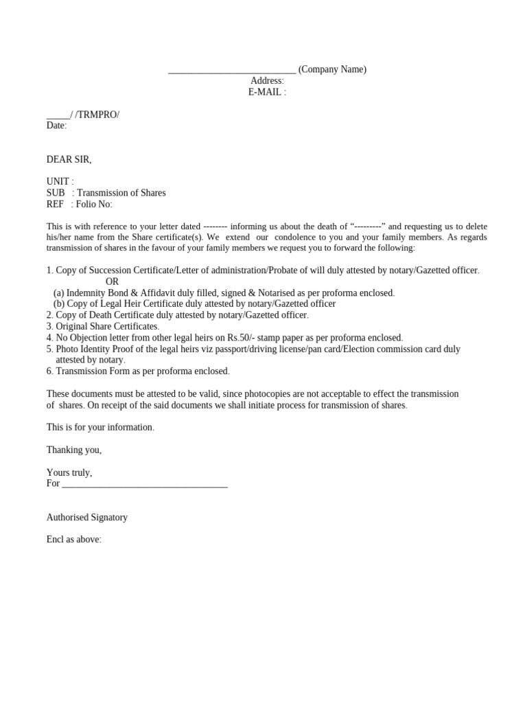 TRM General Letter Format | PDF
