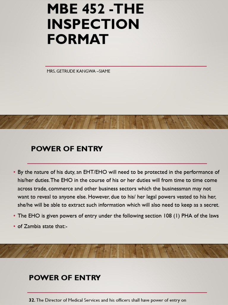 Mbe 452 the Inspection Format 1 | PDF | Window | Ventilation (Architecture)