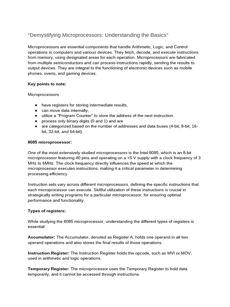 _Demystifying Microprocessors_ Understanding the Basics | PDF | Central ...