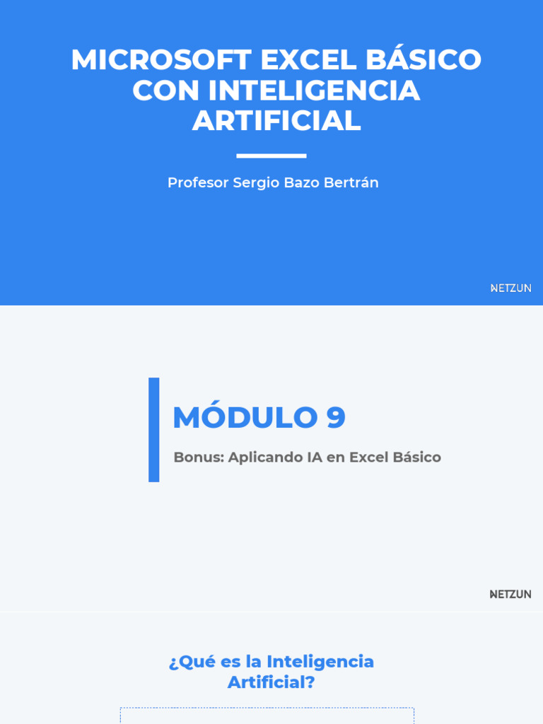 Módulo 9 - Excel Básico CON IA | PDF | Inteligencia artificial ...