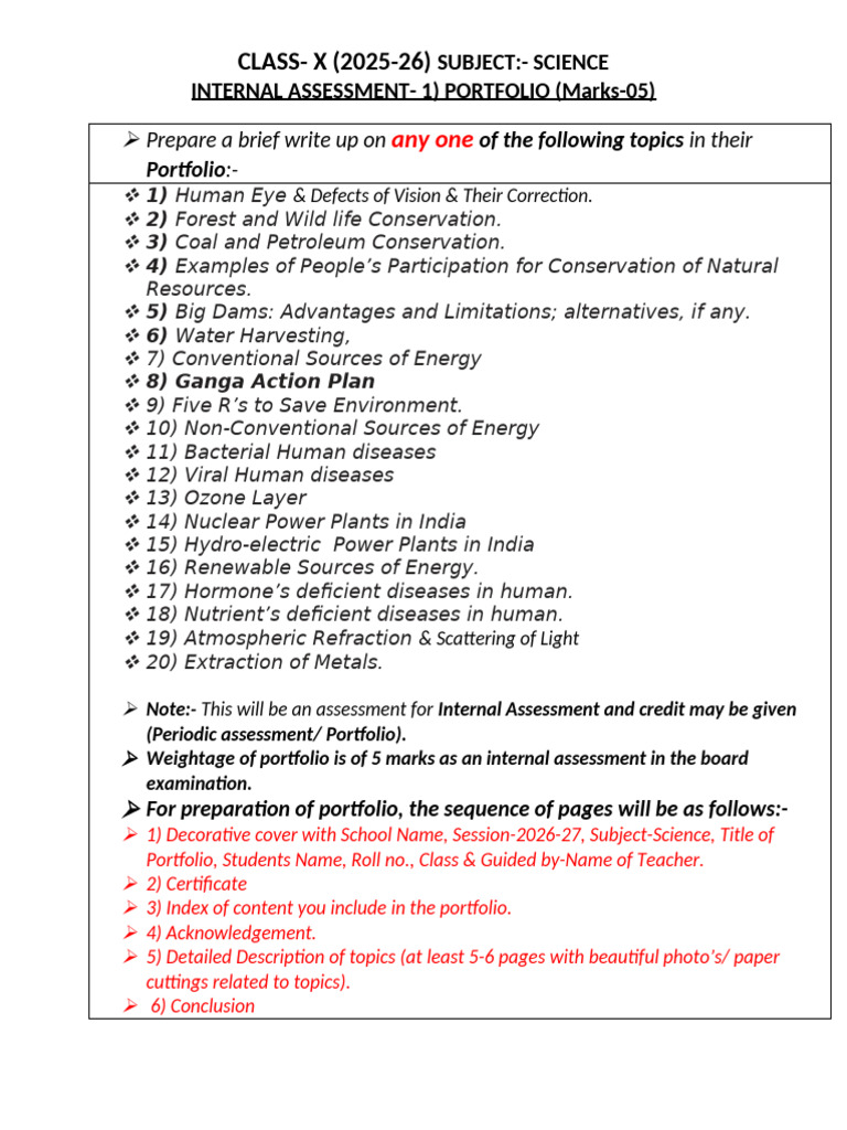 Class-10-Science Portfolio & Vacation Homework | PDF | Flowers | Energy ...