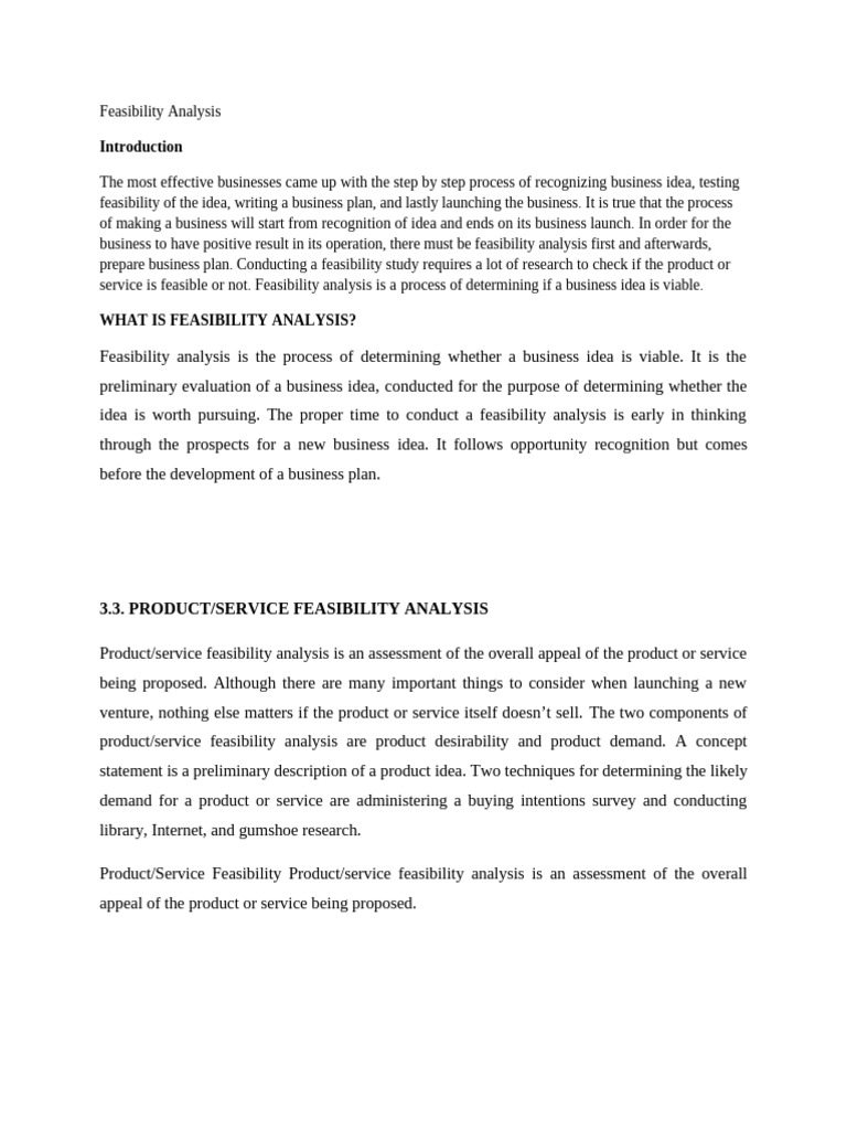 Feasibility Analysis NOTE | PDF