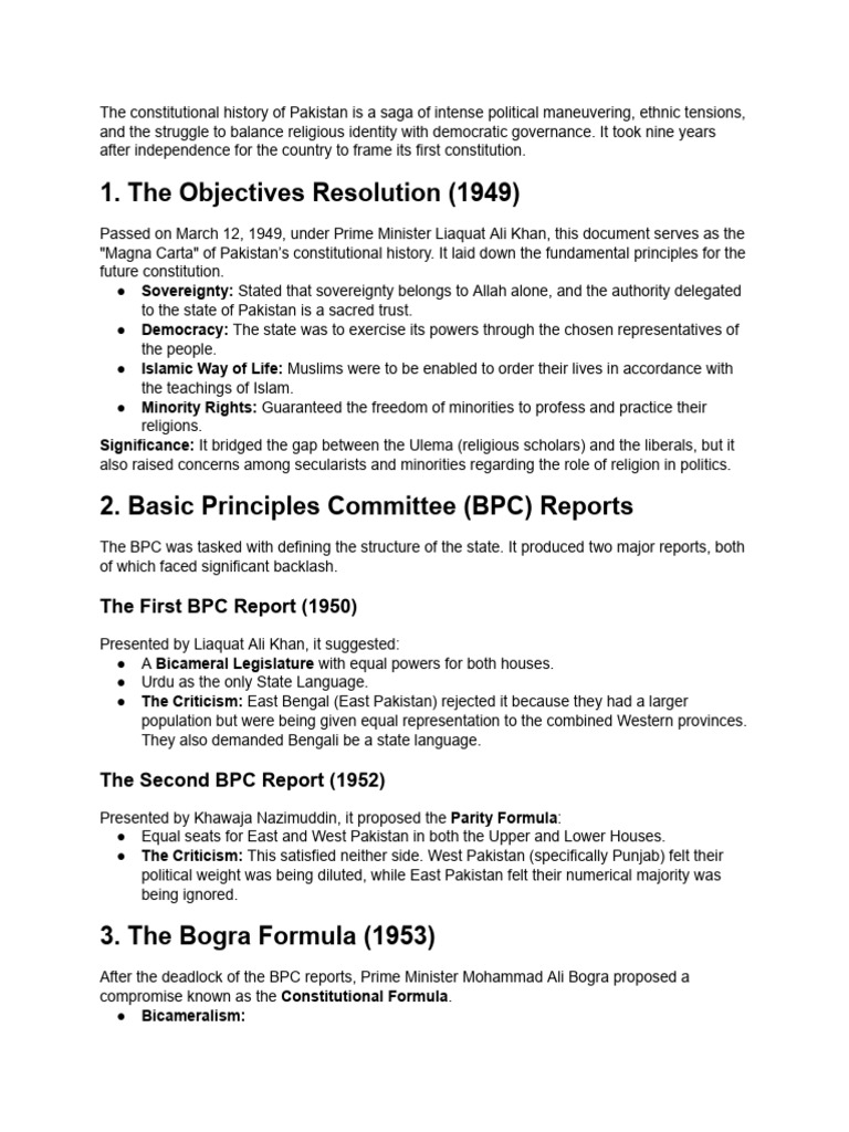 Constitutional Making Process | PDF | Government | Pakistan