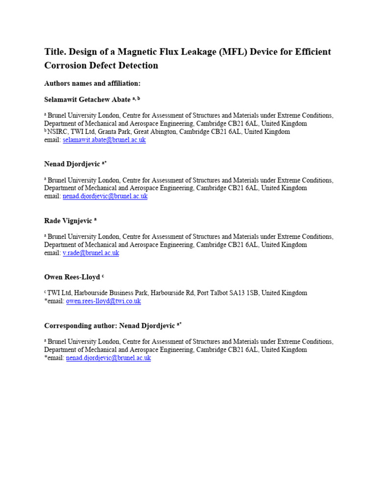 Design of MFL Device | PDF | Magnetization | Magnet