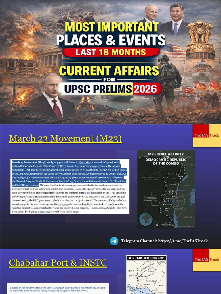 Most Important Places & Events_ Upsc 2026 | PDF
