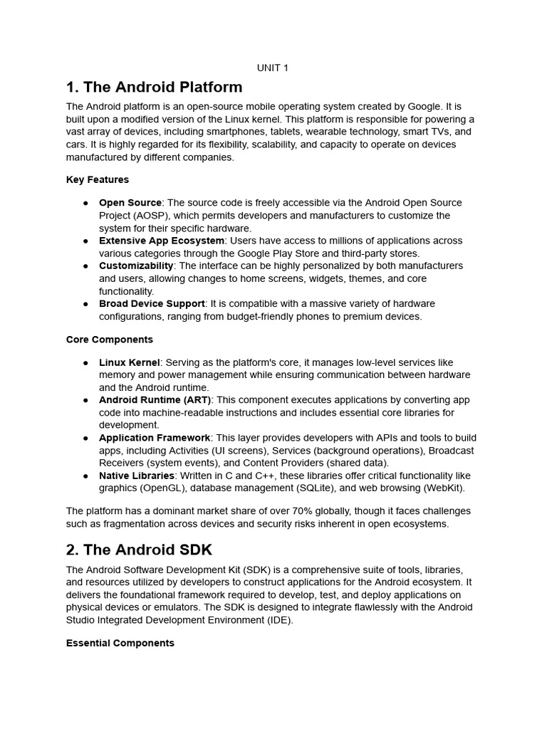 MAD 1-5. 10 Marks | PDF | Android (Operating System) | Eclipse (Software)