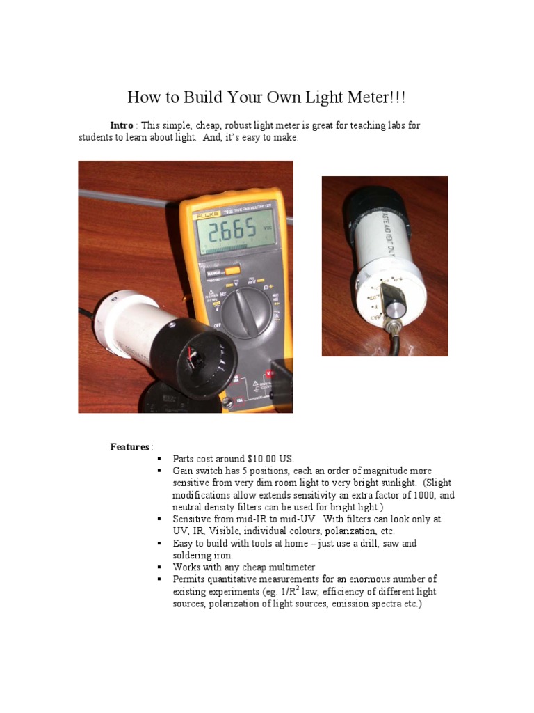 Build Your Own Light Meter | PDF | Operational Amplifier | Amplifier