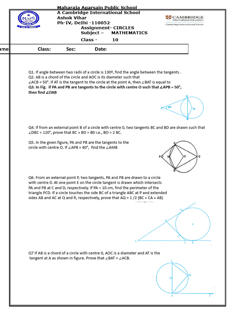 Assignment of Circles | PDF