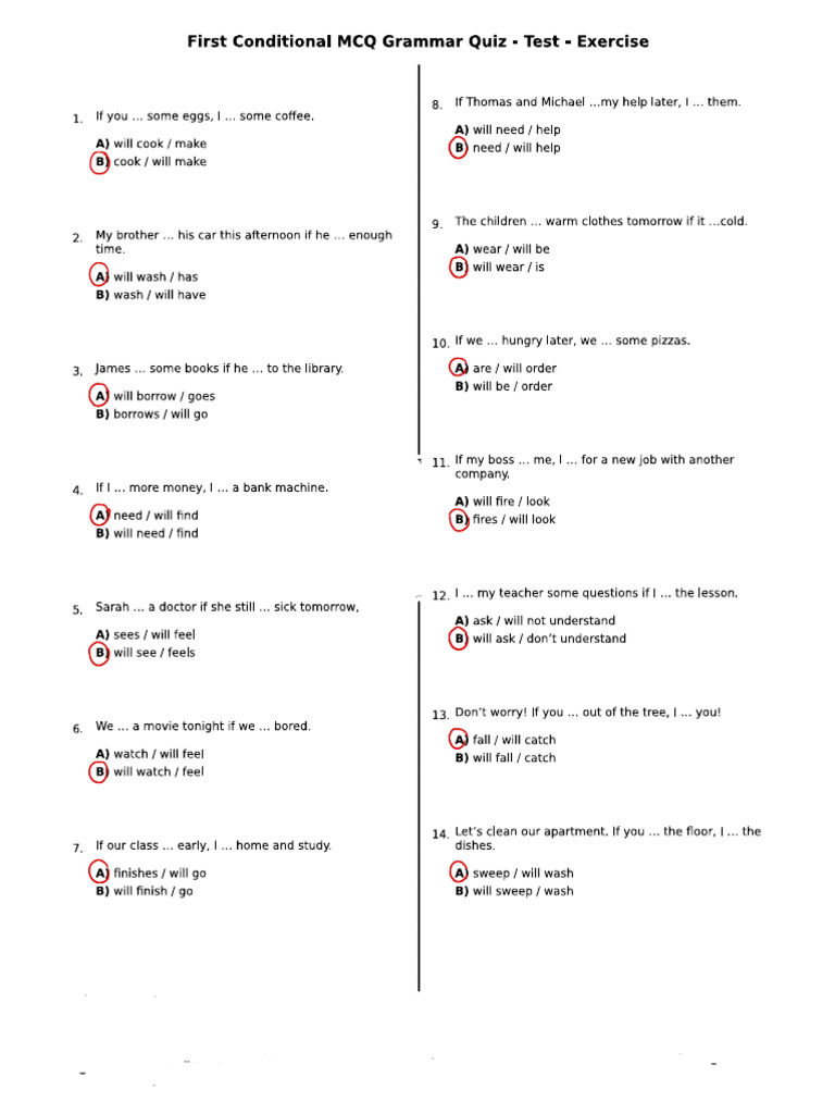 First Conditional - No Key | PDF