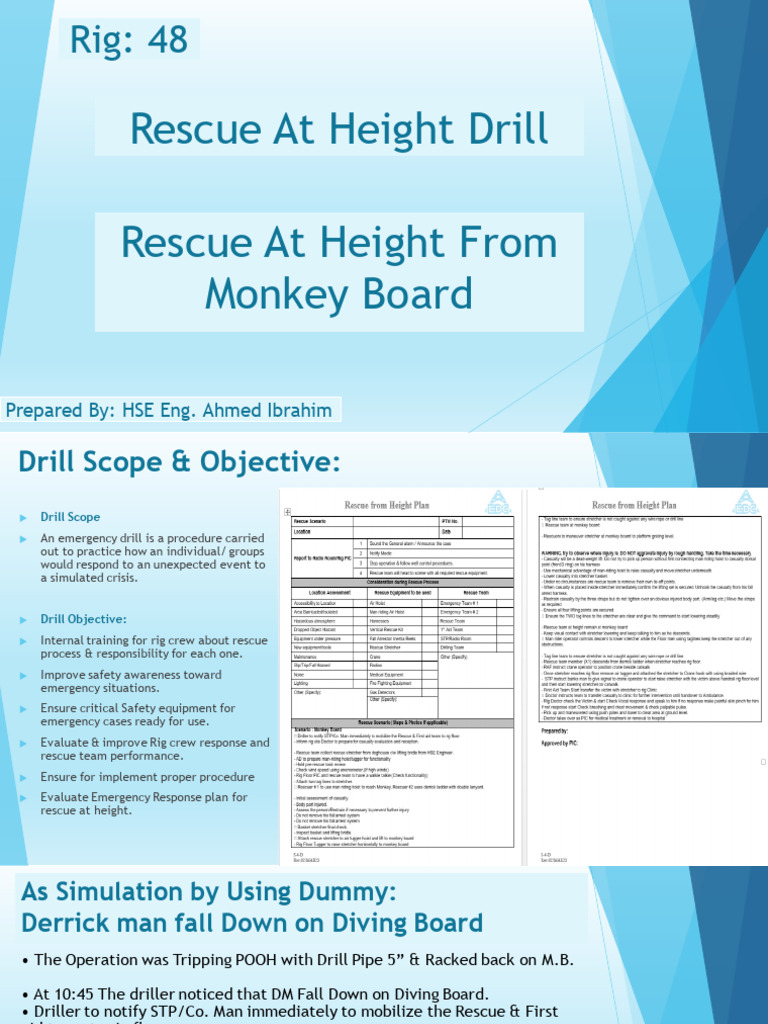 Rescue at Height Drill From Monkey Board | PDF | Emergency | Safety
