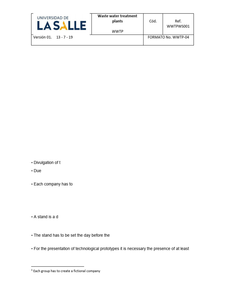 Water Show Protocol (Wwtp) (1) | PDF | Prototype | Sewage Treatment