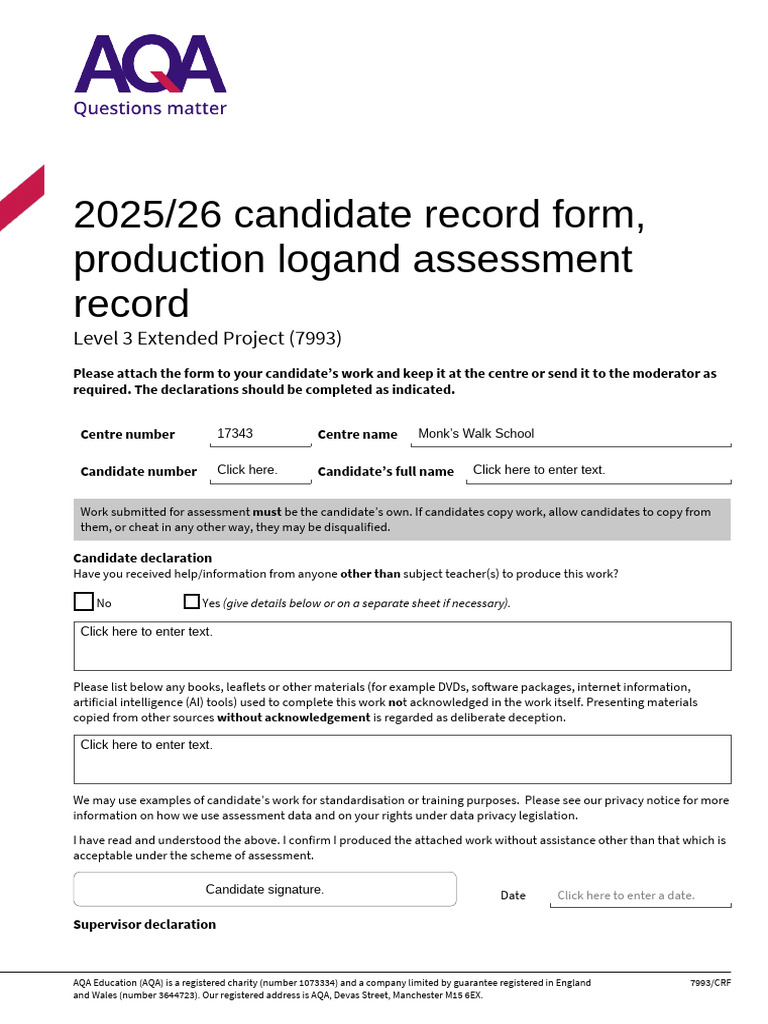 EPQ LOG exampke log for 2026 | PDF